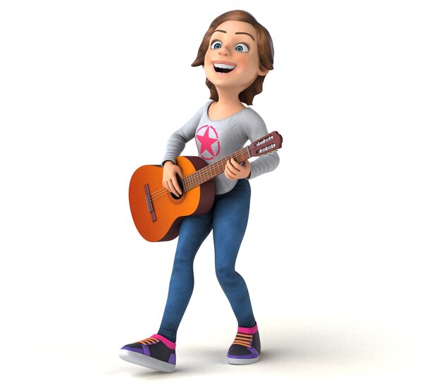 Fun 3D cartoon teenage girl