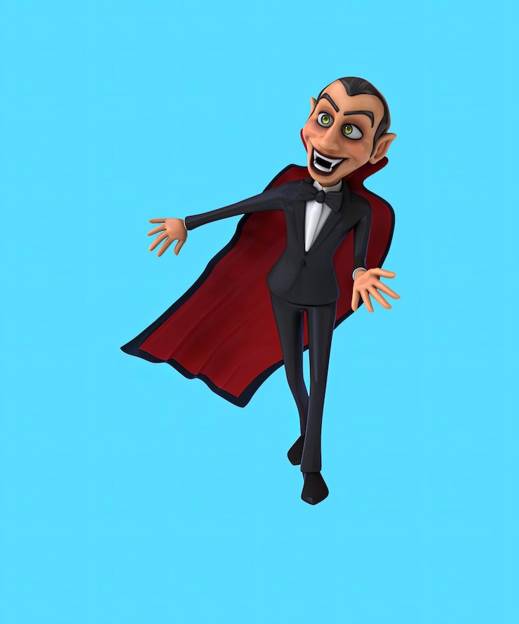 Free Photo fun 3d cartoon vampire dancing