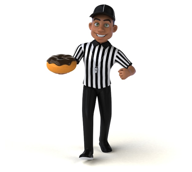 Fun 3d illustration of an american referee