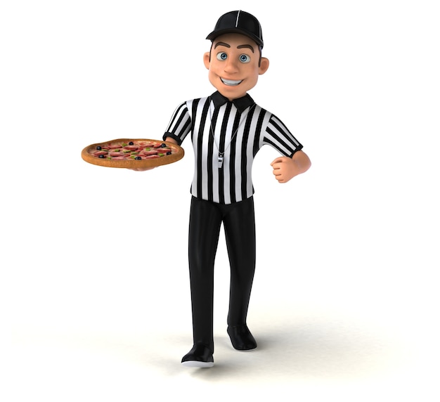 Fun 3D Illustration of an american Referee