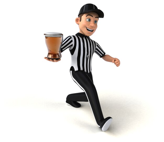 Fun 3D Illustration of an american Referee