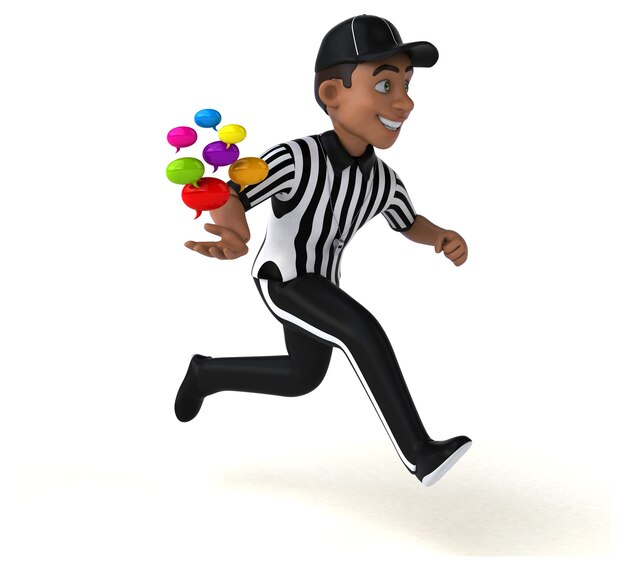 Fun 3D Illustration of an american Referee