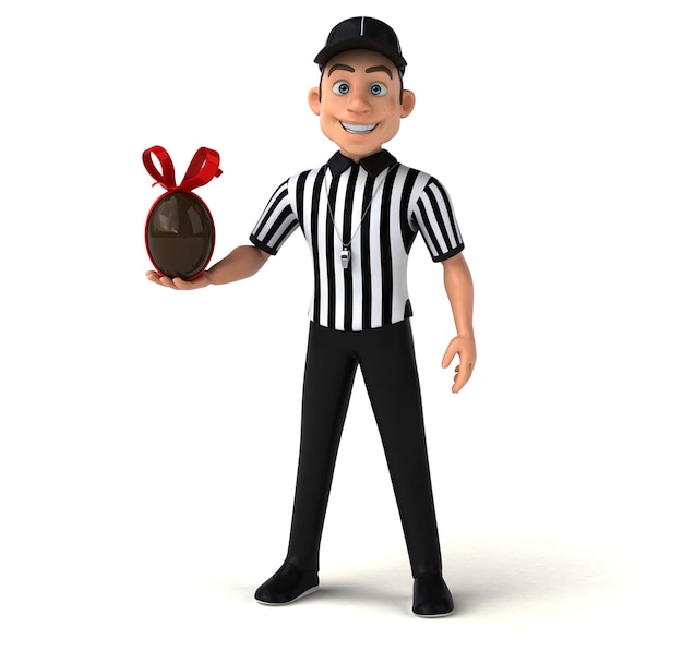 Foto gratuita divertente illustrazione 3d di un arbitro americano