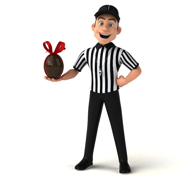 Fun 3D Illustration of an american Referee