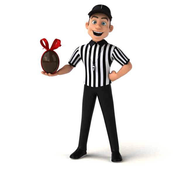 Fun 3D Illustration of an american Referee