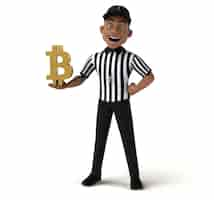 Free photo fun 3d illustration of an american referee