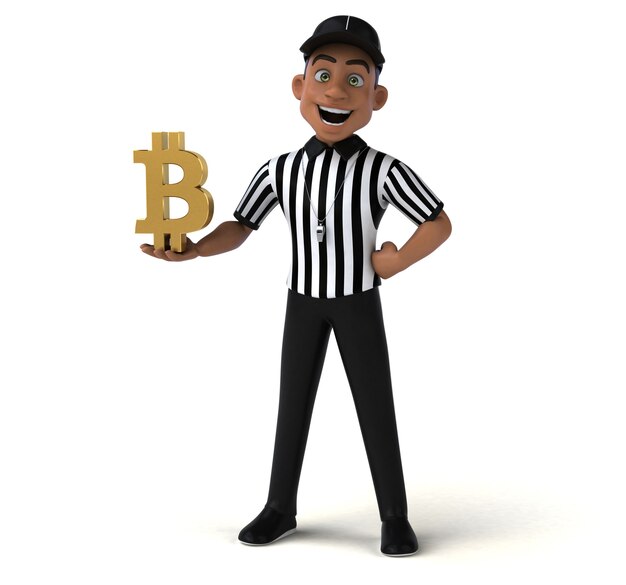 Fun 3D Illustration of an american Referee