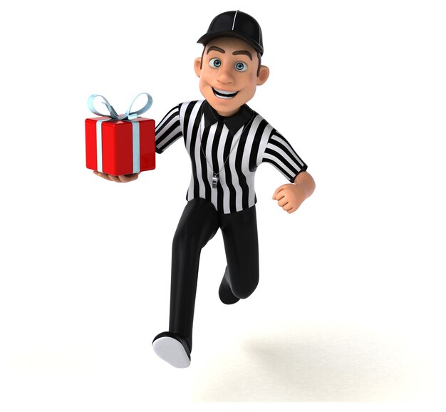 Fun 3D Illustration of an american Referee