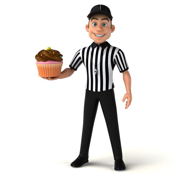 Fun 3D Illustration of an american Referee