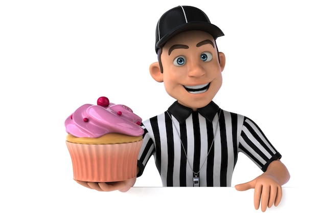 Fun 3D Illustration of an american Referee