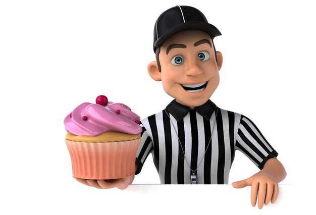 Fun 3D Illustration of an american Referee