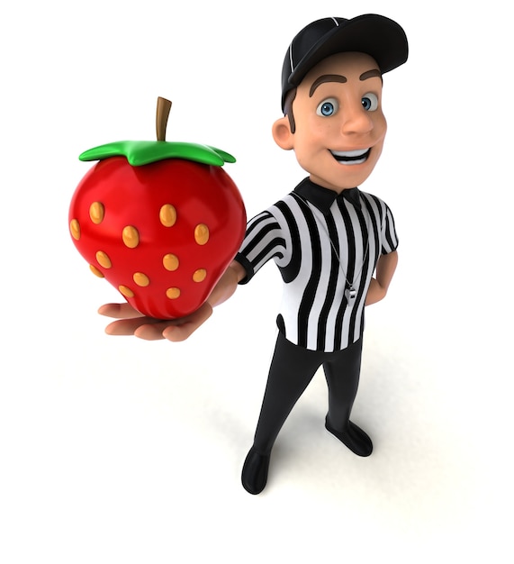 Fun 3D Illustration of an american Referee