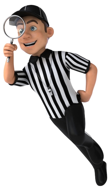 Fun 3D Illustration of an american Referee