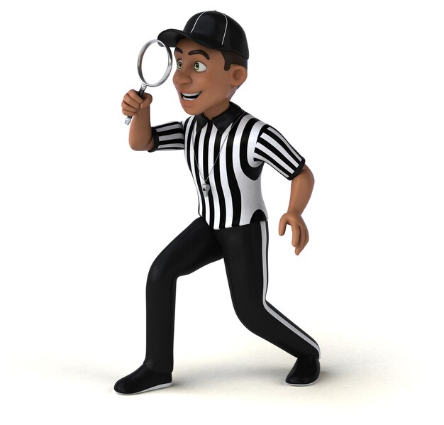 Fun 3D Illustration of an american Referee