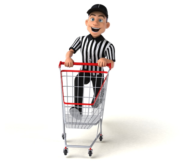 Free photo fun 3d illustration of an american referee