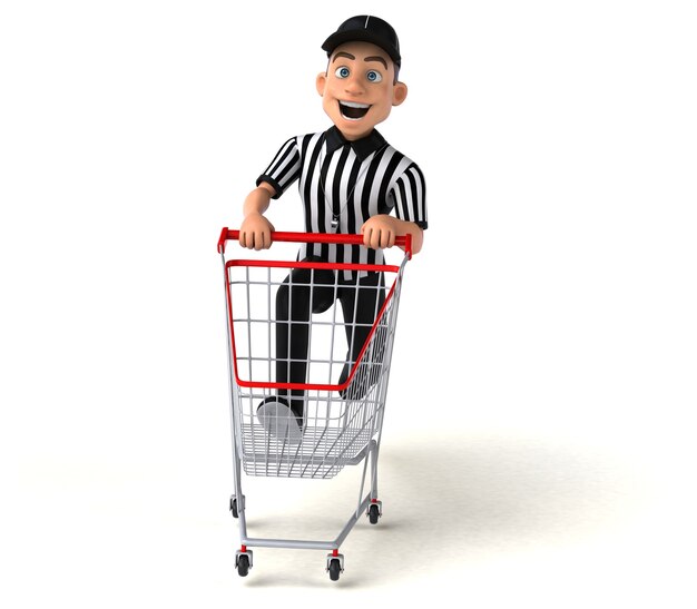 Fun 3D Illustration of an american Referee