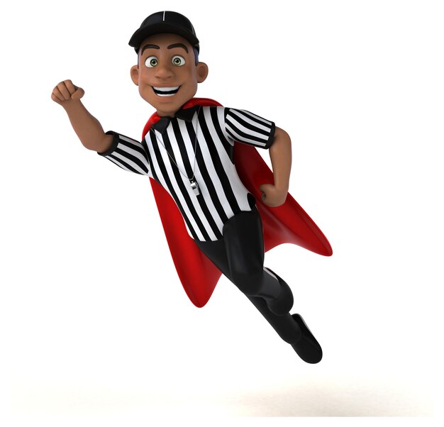 Fun 3D Illustration of an american Referee