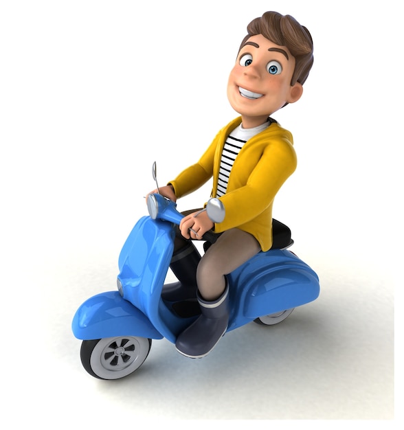 Free photo fun 3d illustration of a cartoon kid with rain gear