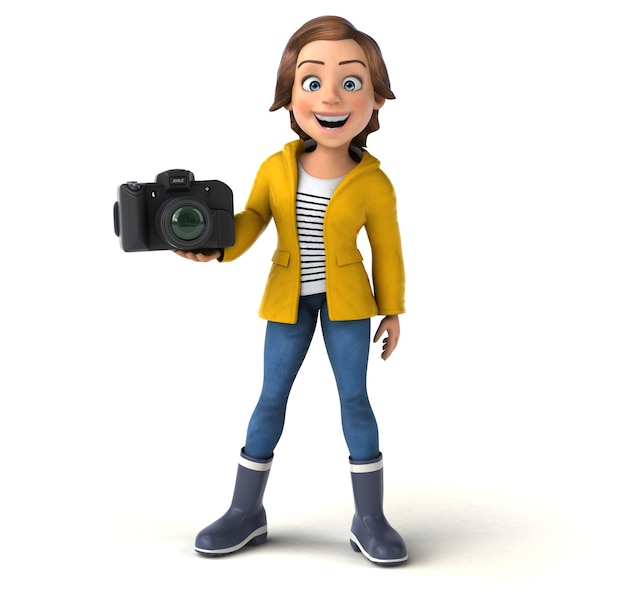 Free photo fun 3d illustration of a cartoon teenage girl