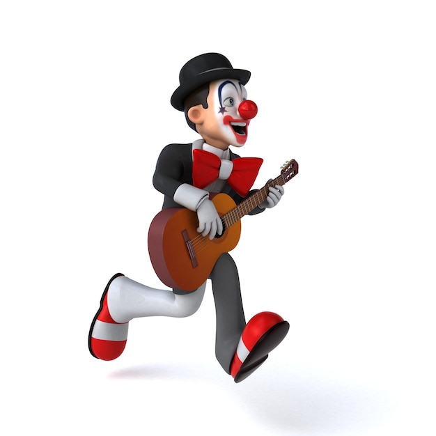 Fun 3D illustration of a fun clown