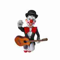 Free photo fun 3d illustration of a fun clown