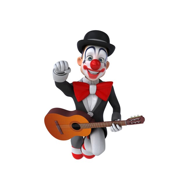 Fun 3D illustration of a fun clown