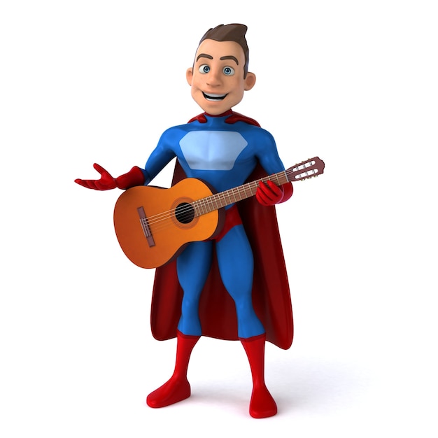 Fun 3D illustration of a fun superhero