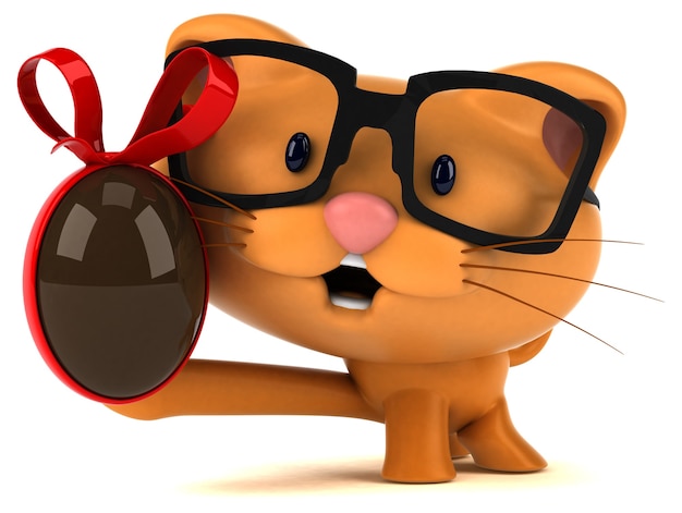 Fun cat 3D Illustration