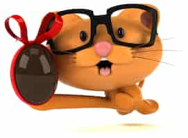 Free photo fun cat 3d illustration