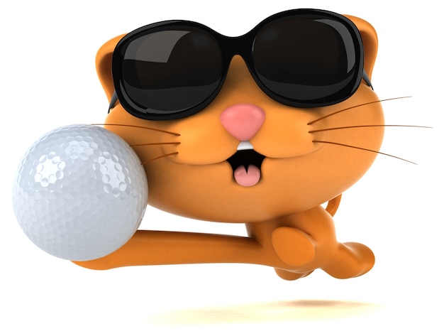 Fun cat 3D Illustration