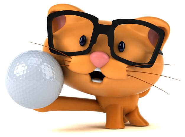 Fun cat 3D Illustration