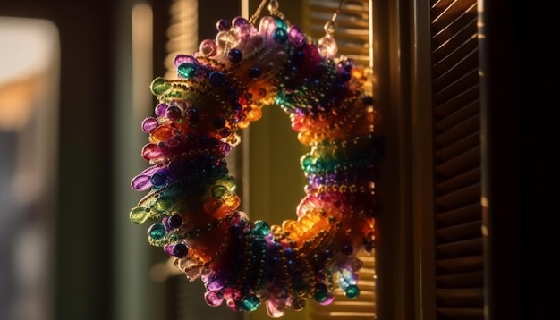Бесплатное фото Веселый праздник с красочными украшениями и подарками, созданными искусственным интеллектом