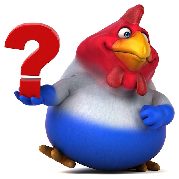 Fun chicken - 3D Illustration