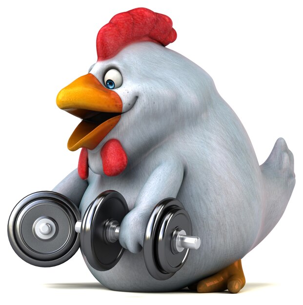 Fun chicken - 3D Illustration