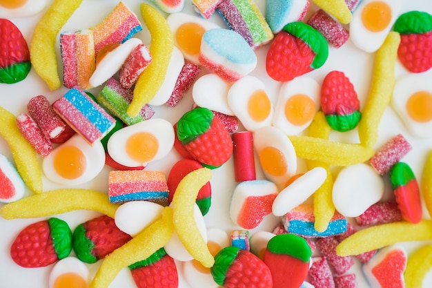 Fun and colorful composition with candies