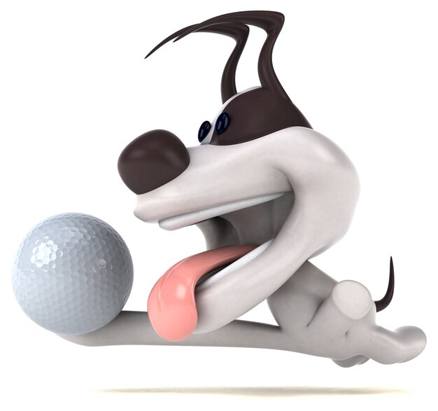 Fun dog 3D Illustration