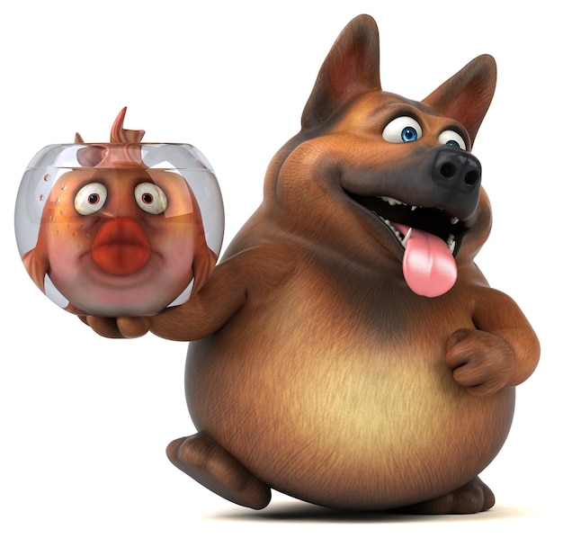 Fun dog 3D Illustration