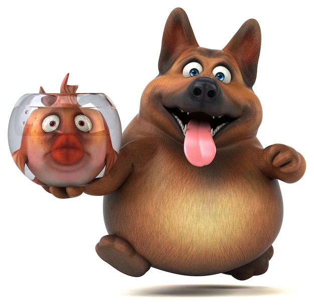Fun dog 3D Illustration