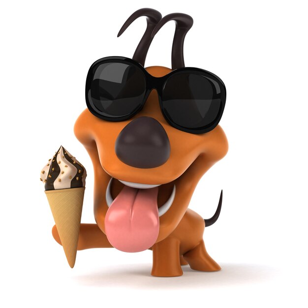 Fun dog 3D Illustration