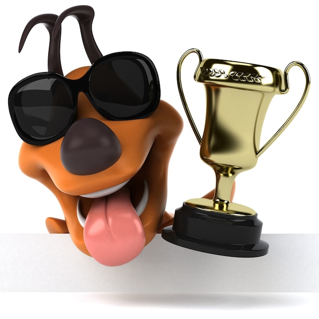 Free photo fun dog 3d illustration