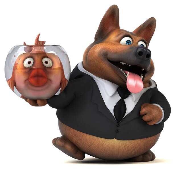 Premium Photo Fun Dog 3d Illustration