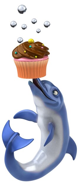 Fun dolphin 3D Illustration