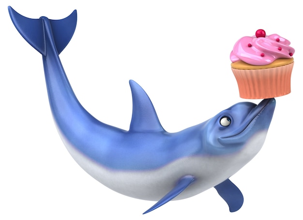 Fun dolphin 3D Illustration