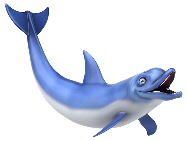 Забавный дельфин - 3D иллюстрации