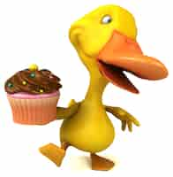 Free photo fun duck 3d illustration