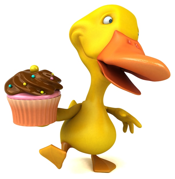 Fun duck 3D Illustration