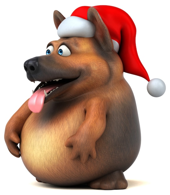 Free photo fun german shepherd dog 3d illustration