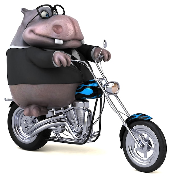 Free photo fun hippo 3d illustration