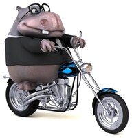 Fun hippo 3d illustration