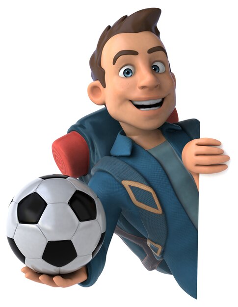 楽しいサッカー選手のイラスト プレミアム写真